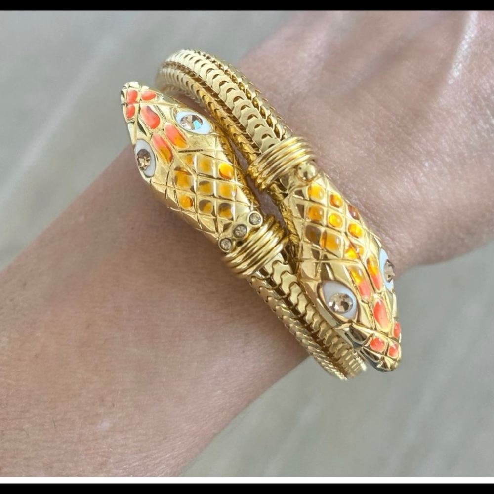Gas Bijoux Cobra enamel gold tone bracelet. Never worn.